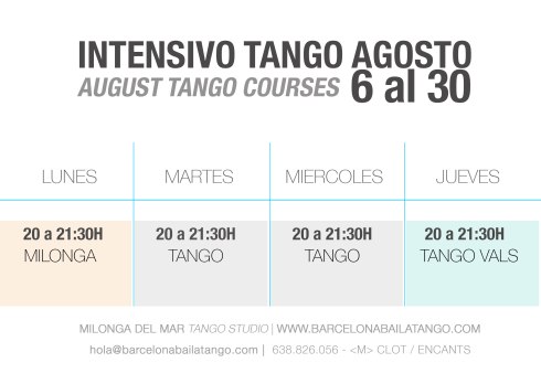 tango en barcelona horario verano agosto 2018 tango lesson barcelona tango stage barceona summer